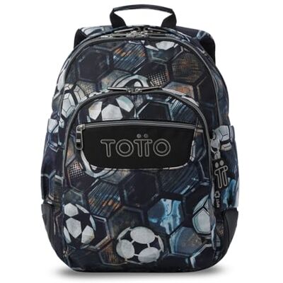 TOTTO Mochila escolar grande, modelo rayol, capacidade de 19 l, 3 compartimentos, 2 bolsos garrafa, bolso para PC de 14", costas ergonómicas com fluxo de ar, correias em S, Verat Soccer, Casual TOTTO Mochila escolar grande, modelo rayol, capacidade de 19 l, 3 compartimentos, 2 bolsos garrafa, bolso para PC de 14", costas ergonómicas com fluxo de ar, correias em S, Verat Soccer, Casual