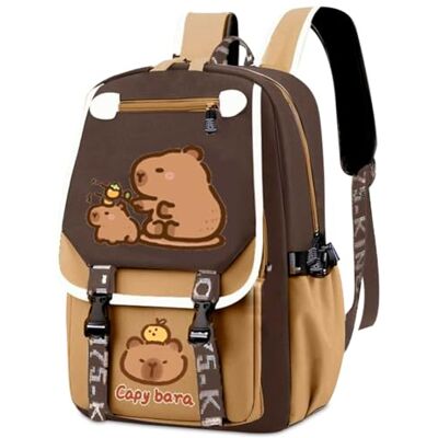 HOXSNII Capybara Mochilas escolares, Capybara mochila infantil bolsa de escola primária mochila pré-escolar bolsas escolares de desenhos animados mochilas impermeável ajustável para desporto e viagens HOXSNII Capybara Mochilas escolares, Capybara mochila infantil bolsa de escola primária mochila pré-escolar bolsas escolares de desenhos animados mochilas impermeável ajustável para desporto e viagens