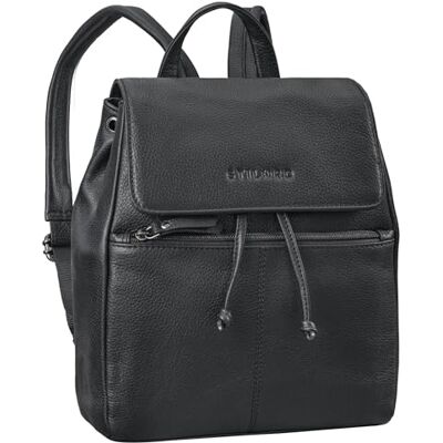 STILORD '' Mochila pequena elegante para mulher urbana e chique de pele autêntica vintage, Obsidiana preto, S STILORD '' Mochila pequena elegante para mulher urbana e chique de pele autêntica vintage, Obsidiana preto, S