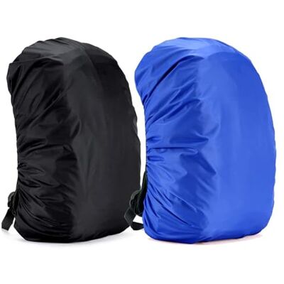 Yogopro Capa impermeável para mochila, 2 peças capa mochila de chuva, 30 ~ 65 L capa de bolsa bolsa protetora de chuva para acampamento caminhadas caminhadas, 30 L 40 L (preto e azul) Yogopro Capa impermeável para mochila, 2 peças capa mochila de chuva, 30 ~ 65 L capa de bolsa bolsa protetora de chuva para acampamento caminhadas caminhadas, 30 L 40 L (preto e azul)