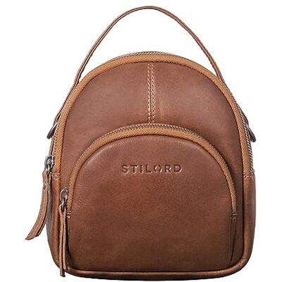 STILORD mulheres mini mochila de couro XS City Daypack pequena mochila de pele cidade pequena mala de ombro rapariga para telemóvel cor: torres castanho, Toretto castanho escuro, S, Mochila STILORD mulheres mini mochila de couro XS City Daypack pequena mochila de pele cidade pequena mala de ombro rapariga para telemóvel cor: torres castanho, Toretto castanho escuro, S, Mochila