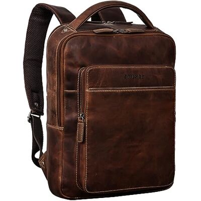 STILORD "" Mochila para portátil de 13 polegadas de couro, grande, para mulheres e homens, estilo vintage, bagagem de mão, mochila de viagem, L, Mochilas diárias STILORD "" Mochila para portátil de 13 polegadas de couro, grande, para mulheres e homens, estilo vintage, bagagem de mão, mochila de viagem, L, Mochilas diárias