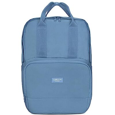 LARKSON Mochila mulher e homem Não 6 para trabalho, universidade e escola pequeno e elegante compartimento para portátil repelente de água, azul claro, Tamanho único LARKSON Mochila mulher e homem Não 6 para trabalho, universidade e escola pequeno e elegante compartimento para portátil repelente de água, azul claro, Tamanho único