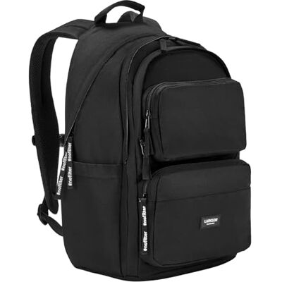 LARKSON Mochila mulher e homem Nº 3 Advanced mochila grande para portátil escolares jovens universidade de viagem compartimento para portátil de 16" de PET reciclado impermeável, Preto LARKSON Mochila mulher e homem Nº 3 Advanced mochila grande para portátil escolares jovens universidade de viagem compartimento para portátil de 16" de PET reciclado impermeável, Preto