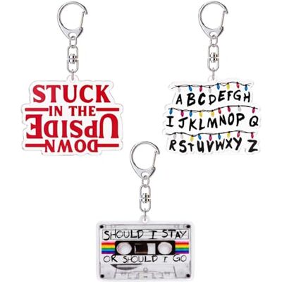 Generic Porta-chaves Stranger, 3 peças porta-chaves para Stranger, Stranger Keychain, acessórios para mochila, série de televisão Merchandising, presente para fãs Generic Porta-chaves Stranger, 3 peças porta-chaves para Stranger, Stranger Keychain, acessórios para mochila, série de televisão Merchandising, presente para fãs