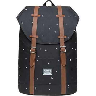 KAUKKO Mochila Mulher Homem Vintage Laptop Mochila de Viagem Para Portátil de 14" Casual Daypacks Mochilas Escolares mochila tipo casual, 43 centímetros, Preto 5, Minimalista KAUKKO Mochila Mulher Homem Vintage Laptop Mochila de Viagem Para Portátil de 14" Casual Daypacks Mochilas Escolares mochila tipo casual, 43 centímetros, Preto 5, Minimalista