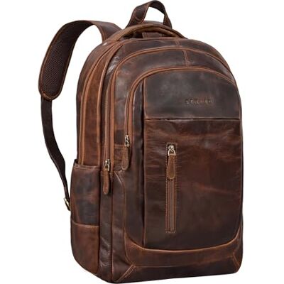 STILORD mochila de trabalho homens e mulheres fabricada em couro de primeira para portátil 17,3 polegadas vintage mochila de negócios cor: Flórida castanho STILORD mochila de trabalho homens e mulheres fabricada em couro de primeira para portátil 17,3 polegadas vintage mochila de negócios cor: Flórida castanho