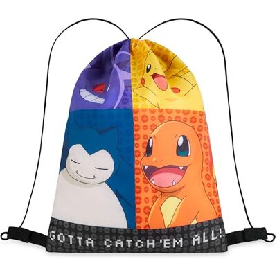 Pokémon Pikachu Mochila cordas bolsa com cordão de natação, escola, desporto para crianças (multi) Pokémon Pikachu Mochila cordas bolsa com cordão de natação, escola, desporto para crianças (multi)