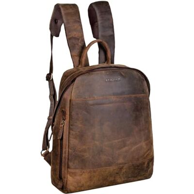 STILORD 'Moldura' Mochila de pele vintage grande para homens e mulheres mala para portátil 13,3 polegadas mala de trabalho universidade escola de couro autêntico cor: colorido castanho STILORD 'Moldura' Mochila de pele vintage grande para homens e mulheres mala para portátil 13,3 polegadas mala de trabalho universidade escola de couro autêntico cor: colorido castanho
