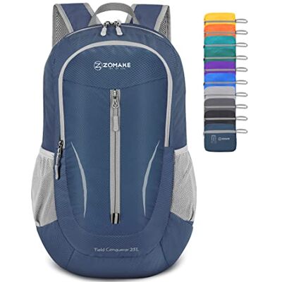ZOMAKE Mochila dobrável ultraleve mochilas de caminhada pequena mochila com resistência à água 25 L para homem mulher viagem trekking desporto ZOMAKE Mochila dobrável ultraleve mochilas de caminhada pequena mochila com resistência à água 25 L para homem mulher viagem trekking desporto