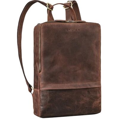 STILORD '' Mochila de Couro para Mulheres e Homens Tamanho Médio como Mochila de Cidade e Mochila de Trabalho para portátil de 13-13,3 Polegadas Mochila de Dia de Couro Autêntico STILORD '' Mochila de Couro para Mulheres e Homens Tamanho Médio como Mochila de Cidade e Mochila de Trabalho para portátil de 13-13,3 Polegadas Mochila de Dia de Couro Autêntico