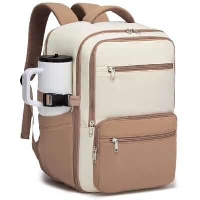 Kono Mochila de viagem cabine 40 x 30 x 20 para Vueling Ryanair, bagagem de mão impermeável com compartimento para portátil de 15,6" e bolso para garrafa, mochila leve unissexo Kono Mochila de viagem cabine 40 x 30 x 20 para Vueling Ryanair, bagagem de mão impermeável com compartimento para portátil de 15,6" e bolso para garrafa, mochila leve unissexo