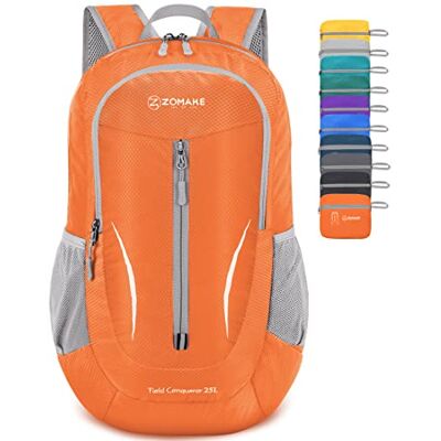 ZOMAKE Mochila dobrável ultraleve mochilas de caminhada pequena mochila com resistência à água 25 L para homem mulher viagem trekking desporto ZOMAKE Mochila dobrável ultraleve mochilas de caminhada pequena mochila com resistência à água 25 L para homem mulher viagem trekking desporto
