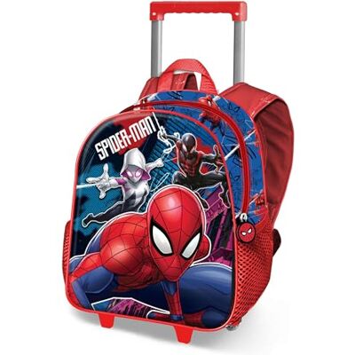 Marvel Spiderman Mochila 3D com rodas pequenas, azul, 26 x 34 cm, capacidade 12,5 l Marvel Spiderman Mochila 3D com rodas pequenas, azul, 26 x 34 cm, capacidade 12,5 l