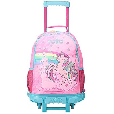 TOTTO Mochila escolar com rodas grande de fantasia e unicórnio fantasia tamanho grande TOTTO Mochila escolar com rodas grande de fantasia e unicórnio fantasia tamanho grande