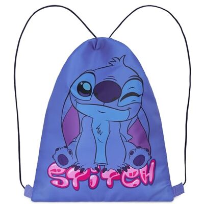 Disney Mochila de natação com cordão para crianças, 29 x 38 cm, mochila saco de natação com ventilação (azul Stitch) Disney Mochila de natação com cordão para crianças, 29 x 38 cm, mochila saco de natação com ventilação (azul Stitch)