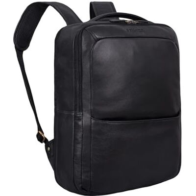 STILORD STILERD Mochila de couro genuíno para senhoras e cavalheiros grande, 15,6 polegadas para negócios e escritório STILORD STILERD Mochila de couro genuíno para senhoras e cavalheiros grande, 15,6 polegadas para negócios e escritório
