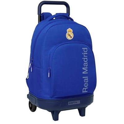 Safta REAL MADRID Mochila grande com rodas, compacta, removível, ideal para crianças de diferentes idades, confortável e versátil, qualidade e resistência, 33 x 22 x 45 cm Safta REAL MADRID Mochila grande com rodas, compacta, removível, ideal para crianças de diferentes idades, confortável e versátil, qualidade e resistência, 33 x 22 x 45 cm