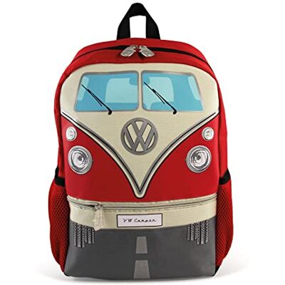 BRISA VW Collection Mochila de caminhada infantil Volkswagen T1 Camper Bus (15 L/pequena/frente do autocarro/vermelho) BRISA VW Collection Mochila de caminhada infantil Volkswagen T1 Camper Bus (15 L/pequena/frente do autocarro/vermelho)