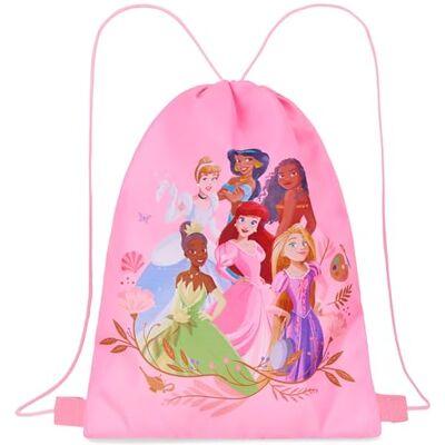 Disney Mochila de natação com cordão para crianças, 29 x 38 cm, mochila saco de natação com ventilação (rosa princess) Disney Mochila de natação com cordão para crianças, 29 x 38 cm, mochila saco de natação com ventilação (rosa princess)
