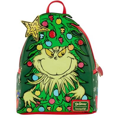 Loungefly Dr. Seuss Grinch Natal mini mochila Mercadoria Oficial Loungefly Dr. Seuss Grinch Natal mini mochila Mercadoria Oficial