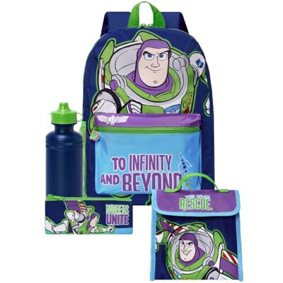 Disney Toy Story Mochila escolar Buzz Lightyear criança, conjunto escolar 4 peças Disney Toy Story Mochila escolar Buzz Lightyear criança, conjunto escolar 4 peças