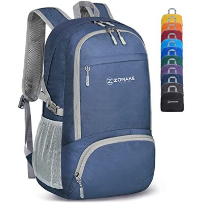 ZOMAKE Mochila dobrável leve mochilas de caminhada pequena mochila com resistência à água 30 l para homem mulher viagem trekking desporto ZOMAKE Mochila dobrável leve mochilas de caminhada pequena mochila com resistência à água 30 l para homem mulher viagem trekking desporto
