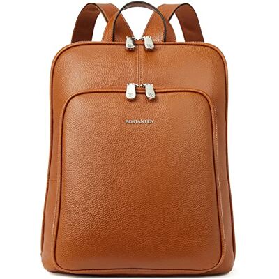 BOSTANTEN Mochila de couro genuíno para mulheres mochila de mulher casual de pele autêntica mochila moda mochila escolar Backpack castanho BOSTANTEN Mochila de couro genuíno para mulheres mochila de mulher casual de pele autêntica mochila moda mochila escolar Backpack castanho