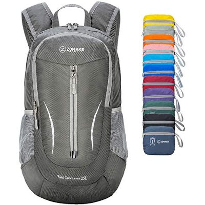 ZOMAKE Mochila dobrável ultraleve mochilas de caminhada pequena mochila com resistência à água 25 L para homem mulher viagem trekking desporto ZOMAKE Mochila dobrável ultraleve mochilas de caminhada pequena mochila com resistência à água 25 L para homem mulher viagem trekking desporto