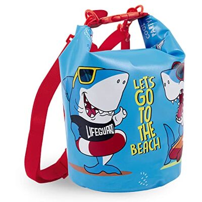 PERLETTI Bolsa estanque impermeável crianças tubarão bolsa seca Dry Bag praia caiaque desporto esqui mergulho azul vermelho fecho de clipe alça ajustável mochila mala impermeável criança 18 x 25 cm (tubarão) PERLETTI Bolsa estanque impermeável crianças tubarão bolsa seca Dry Bag praia caiaque desporto esqui mergulho azul vermelho fecho de clipe alça ajustável mochila mala impermeável criança 18 x 25 cm (tubarão)