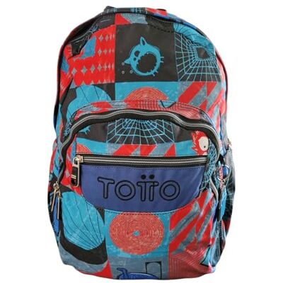 TOTTO Mochila escolar cyber monstros aguarela tamanho médio TOTTO Mochila escolar cyber monstros aguarela tamanho médio