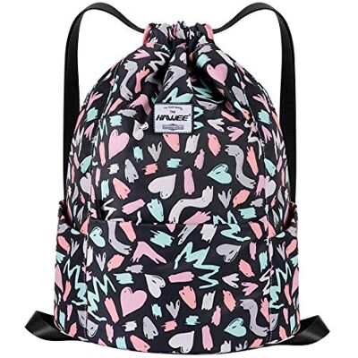 HAWEE Mochila impermeável casual com cordão grande para esportes, bolsa de academia, mochila de corda unissex para homem e mulher, para vida cotidiana, ao ar livre, yoga, escola, praia, natação, L HAWEE Mochila impermeável casual com cordão grande para esportes, bolsa de academia, mochila de corda unissex para homem e mulher, para vida cotidiana, ao ar livre, yoga, escola, praia, natação, L