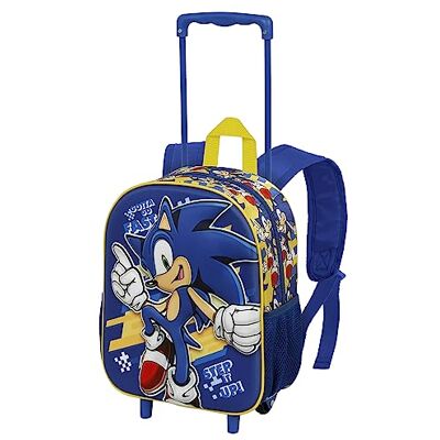 KARACTERMANIA Sonic The Hedgehog SEGA Sega-Sonic Step mochila 3D com rodas pequena, azul, 26 x 34 cm, capacidade 12,5 l KARACTERMANIA Sonic The Hedgehog SEGA Sega-Sonic Step mochila 3D com rodas pequena, azul, 26 x 34 cm, capacidade 12,5 l