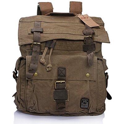 DRF Mochila de Lona de Grande Capacidade para Caminhadas Mochila Casual de Viagem Unisex BG09 (Verde) DRF Mochila de Lona de Grande Capacidade para Caminhadas Mochila Casual de Viagem Unisex BG09 (Verde)