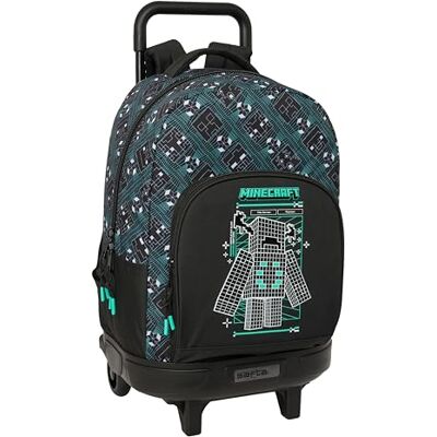 Safta MINECRAFT SCREEN Mochila grande com rodas, compacta, removível, ideal para crianças de diferentes idades, confortável e versátil, qualidade e resistência, 33 x 22 x 45 cm Safta MINECRAFT SCREEN Mochila grande com rodas, compacta, removível, ideal para crianças de diferentes idades, confortável e versátil, qualidade e resistência, 33 x 22 x 45 cm