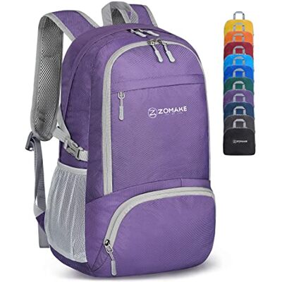 ZOMAKE Mochila dobrável leve mochilas de caminhada pequena mochila com resistência à água 30 l para homem mulher viagem trekking desporto ZOMAKE Mochila dobrável leve mochilas de caminhada pequena mochila com resistência à água 30 l para homem mulher viagem trekking desporto