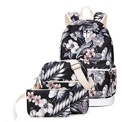 Acmebon Mochila escolar moderna para meninas mochila casual para portátil conjunto de 3 peças para mulher floral 621 Acmebon Mochila escolar moderna para meninas mochila casual para portátil conjunto de 3 peças para mulher floral 621