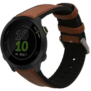kwmobile Pulseira compatível com Garmin Forerunner 55 / Forerunner 165/245 / 645/570 42 mm correia 1 x correias de couro genuíno tamanho ajustável castanho/preto kwmobile Pulseira compatível com Garmin Forerunner 55 / Forerunner 165/245 / 645/570 42 mm correia 1 x correias de couro genuíno tamanho ajustável castanho/preto