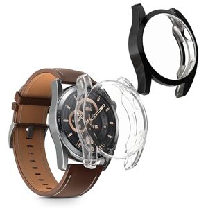 kwmobile Capa compatível com Huawei Watch GT 3 (46 mm) capa 2X protetor de ecrã completo ultrafino e anti-choque transparente / preto kwmobile Capa compatível com Huawei Watch GT 3 (46 mm) capa 2X protetor de ecrã completo ultrafino e anti-choque transparente / preto