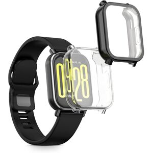 kwmobile Capa compatível com Xiaomi Redmi Watch 5 Active capa 2X protetor de ecrã completo ultrafino e anti-choque transparente / preto kwmobile Capa compatível com Xiaomi Redmi Watch 5 Active capa 2X protetor de ecrã completo ultrafino e anti-choque transparente / preto