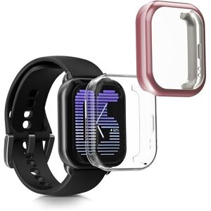 kwmobile Capa compatível com Amazfit Active (A2211) capa 2X protetor de ecrã completo ultrafino e anti-choque transparente / rosa suave kwmobile Capa compatível com Amazfit Active (A2211) capa 2X protetor de ecrã completo ultrafino e anti-choque transparente / rosa suave