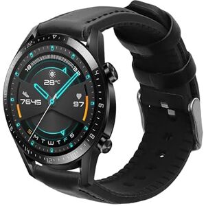 kwmobile Pulseira compatível com Huawei Huawei Watch GT / GT2 / GT3 (46 mm) bracelete 1 x correias de couro genuíno tamanho ajustável preto kwmobile Pulseira compatível com Huawei Huawei Watch GT / GT2 / GT3 (46 mm) bracelete 1 x correias de couro genuíno tamanho ajustável preto