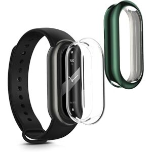 kwmobile Capa compatível com Xiaomi Mi Band 8 capa 2X protetor de ecrã completo ultra fino e anti-choque transparente/verde kwmobile Capa compatível com Xiaomi Mi Band 8 capa 2X protetor de ecrã completo ultra fino e anti-choque transparente/verde