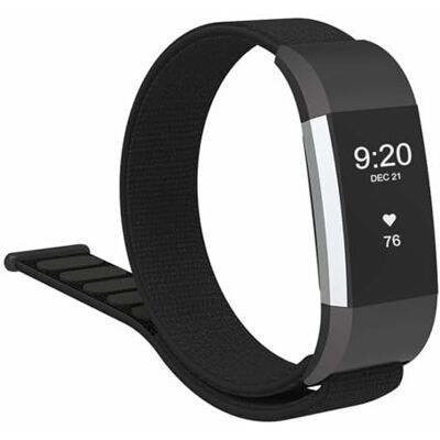 INF Pulseira para Fitbit Charge 2 bracelete de nylon intercambiável preta INF Pulseira para Fitbit Charge 2 bracelete de nylon intercambiável preta
