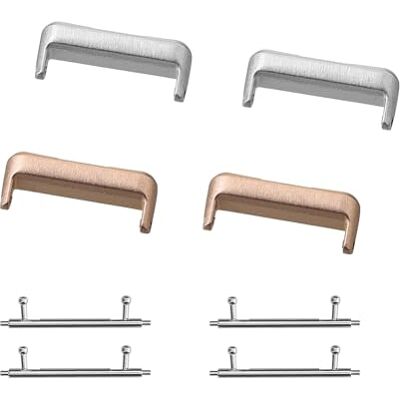 kwmobile Adaptador de correia compatível com Huawei Band 10/9 / 8-4x conector de bracelete de substituição para smartwatch conexões para correias de 16 mm, Prata / ouro rosa, moderno kwmobile Adaptador de correia compatível com Huawei Band 10/9 / 8-4x conector de bracelete de substituição para smartwatch conexões para correias de 16 mm, Prata / ouro rosa, moderno