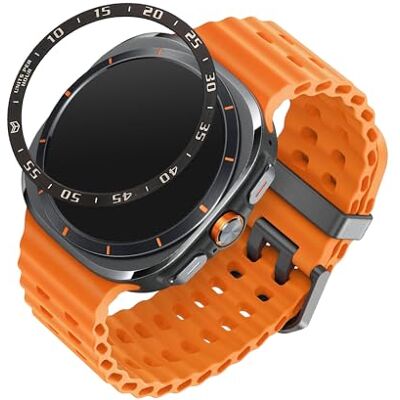 kwmobile Anel protetor adesivo compatível com Samsung Galaxy Watch Ultra 47 mm moldura para smartwatch em preto/prata kwmobile Anel protetor adesivo compatível com Samsung Galaxy Watch Ultra 47 mm moldura para smartwatch em preto/prata