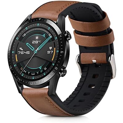 kwmobile Pulseira Compatível com Huawei Huawei Watch GT / GT2 / GT3 (46mm) Bracelete 1x Braceletes de Couro autêntico Tamanho Ajustável marrom/Preto kwmobile Pulseira Compatível com Huawei Huawei Watch GT / GT2 / GT3 (46mm) Bracelete 1x Braceletes de Couro autêntico Tamanho Ajustável marrom/Preto