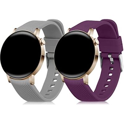 kwmobile Pulseira compatível com Huawei Watch GT 3 Pro 43 mm / Watch GT3 42 / GT2 42 mm / MagicWatch 2 42 mm correia 2 correias de silicone flexível tamanho ajustável kwmobile Pulseira compatível com Huawei Watch GT 3 Pro 43 mm / Watch GT3 42 / GT2 42 mm / MagicWatch 2 42 mm correia 2 correias de silicone flexível tamanho ajustável
