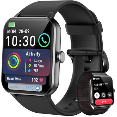 Blackview Relógio Inteligente Homem Mulher com Chamadas, Pulsómetro/Oxímetro/Sono/Pedómetro, 1,85" Smartwatch Homem com Whatsapp Mensagens, 100 Modos Desportivos, Pulseira Atividade para Android iOS Blackview Relógio Inteligente Homem Mulher com Chamadas, Pulsómetro/Oxímetro/Sono/Pedómetro, 1,85" Smartwatch Homem com Whatsapp Mensagens, 100 Modos Desportivos, Pulseira Atividade para Android iOS