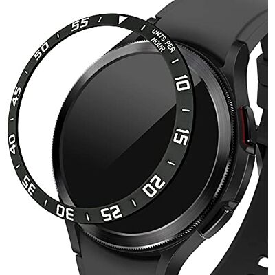 kwmobile Anel protetor adesivo compatível com Samsung Galaxy Watch 4 Classic (46 mm) moldura para smartwatch em preto/prata kwmobile Anel protetor adesivo compatível com Samsung Galaxy Watch 4 Classic (46 mm) moldura para smartwatch em preto/prata